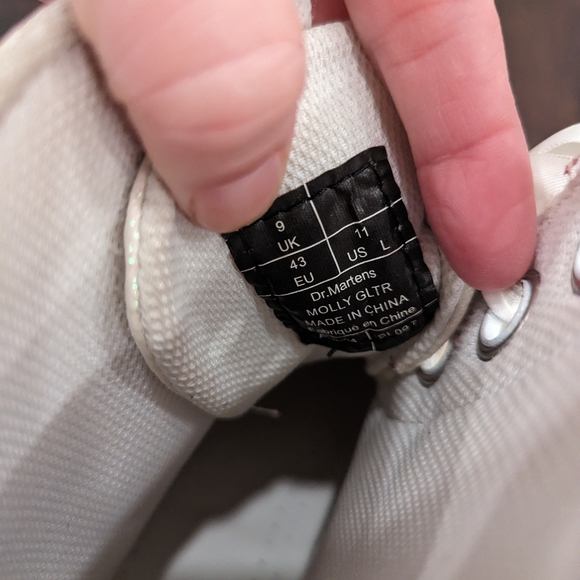 DOC MARTENS Molly Glitter platform lace-up combat boots size 11 - Picture 13 of 14